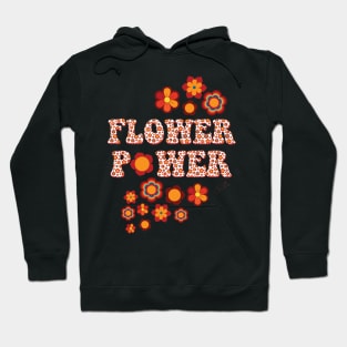 White Multicolor Flower Power Seamless Repeat Pattern Hoodie